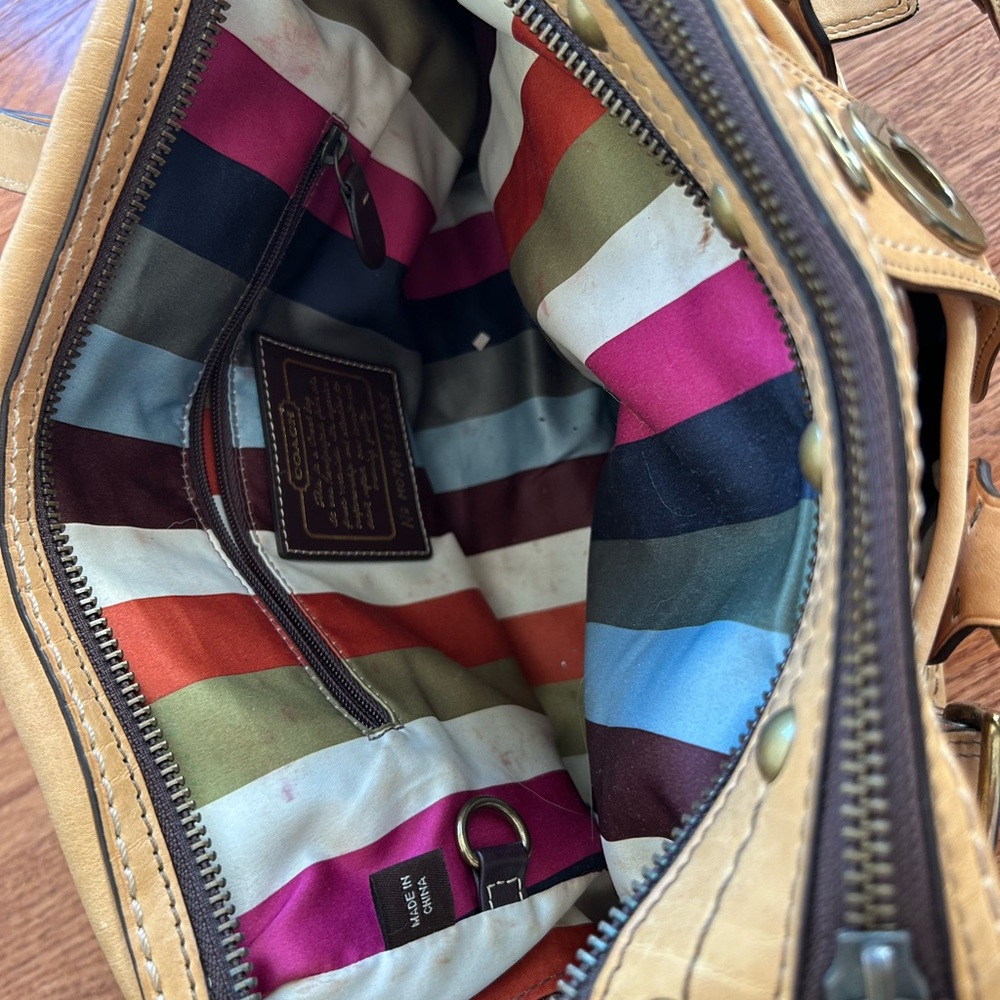 Coach Legacy Lily 65th Anniversary Camel Satchel with Brass Accents - Picture 8 of 11